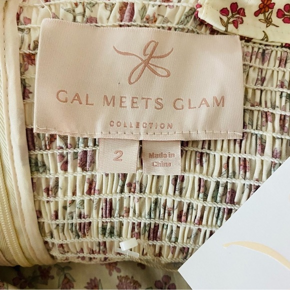 New Gal Meets Glam Floral print Jumpsuit Puff Sleeve Tie Belt Size 2 - Picture 14 of 15